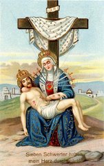 Maria und Jesus unter dem Kreuz  um 1909