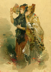 zwei Frauen  spanische Mode  1880