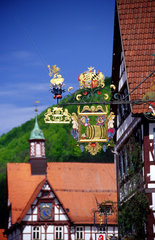 Die historische Innenstadt von Bad Urach am Fusse der Schwaebischen Alb.