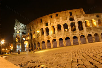 Italy  Rome. Colosseum at night