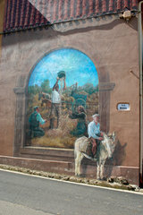 Italy. Sardinien  Wandmalerei in Tinnuri