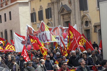 Basisgewerkschaft Demo in Rom