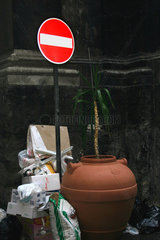 Italy. Naples- rubbisch on the street