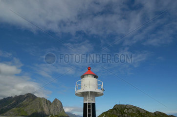 Leuchtturm auf den Lofoten in Norwegen.