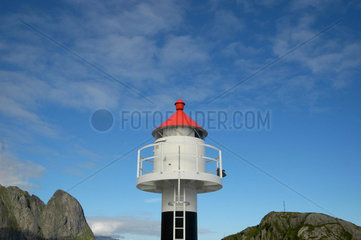 Leuchtturm auf den Lofoten in Norwegen.