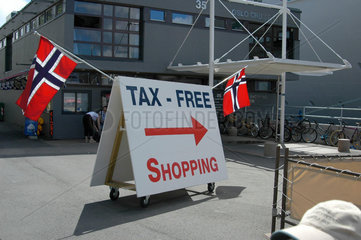 Tax - Free shop am Hafen in Oslo  Norwegen.