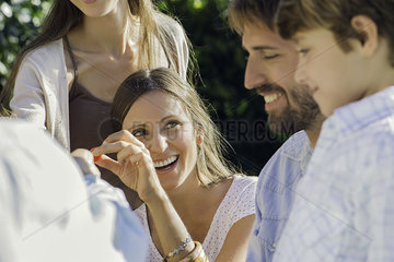 Woman spending time with her family outdoors