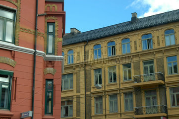 Schoene Haeuser in der Innenstadt von Oslo  Norwegen.