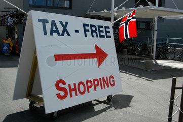 Tax - Free shop am Hafen in Oslo  Norwegen.