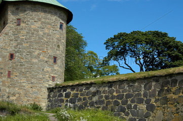 Mauer um die Festung akershus in Oslo  Norwegen