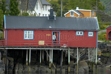 Rorbu (Fischerhuette) in A auf den Lofoten  Norwegen.