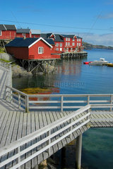 Fischerhuetten  Ferienhaeuser (Rorbuer) auf den Lofoten  Norwegen.