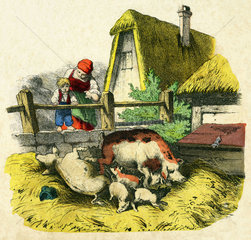 Schweine auf dem Bauernhof  1865