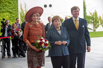 Maxima + Merkel + Willem-Alexander