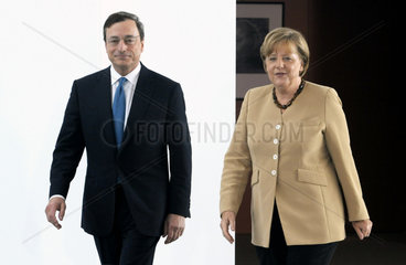 Draghi + Merkel