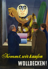 Werbung fuer Wolldecken  1955