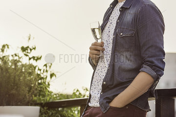 Man with glass of champagne