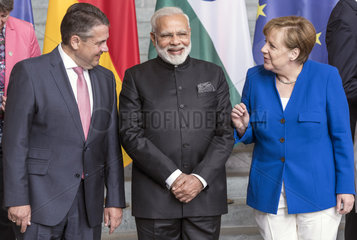 Gabriel + Modi + Merkel