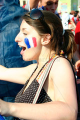 France football fan at a streetparty