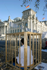 Protestaktion von Mitglieder der Falun Gong Bewegung