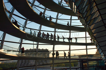 Besucher in dem Reichstagskuppel