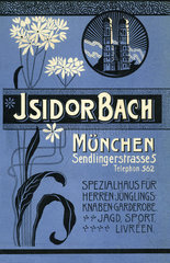 Isidor Bach  Geschaeft fuer Herrenbekleidung  Muenchen 1899