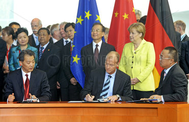 Li Xiapeng + Wen Jiabao + Enders + Merkel + Li Hai