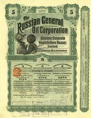 Historische Aktie der Russian General Oil Cprporation  1913