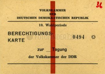 Ausweis der DDR-Volkskammer  1990