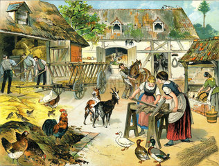 Arbeiten auf dem Bauernhof  1885