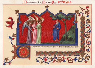 Angels from a miniature in the King John bible.