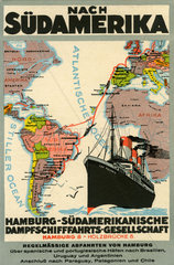 Schiffsreisen nach Suedamerika  Werbepostkarte  1929