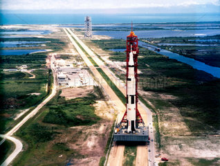 Saturn V rocket on transporter  1967.