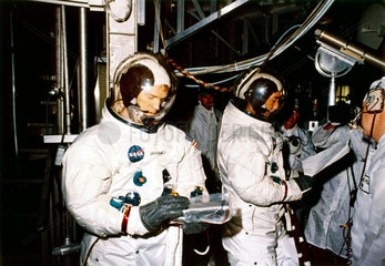 Apollo 9 astronauts Russell Schweickart and David Scott  1969.