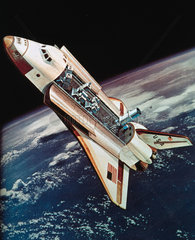 Artist’s Impression of the Space Shuttle Orbiter in space  1976.