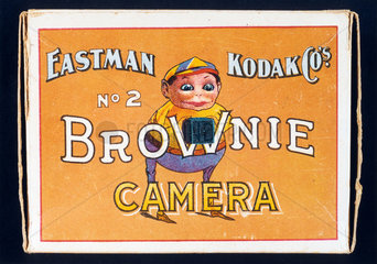 'Brownie No 2 Camera'  illustration on Kodak Brownie camera box  c 1910.