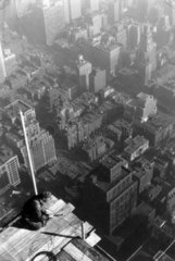 Construction worker high above the street  New York  c 1933.