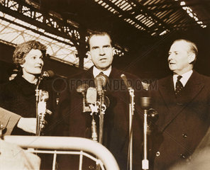 Richard Nixon with his wife and Selwyn Lloyd  London  1958.