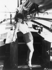 Paramount star Clara Bow aboard her yacht  c 1920s.