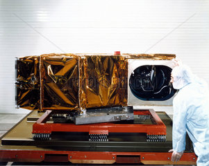 Landsat D satellite before launch  1982.