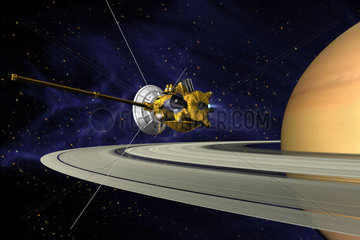 Artists's Conception of Cassini Saturn Orbit Insertion  2000s.