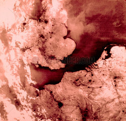 Infrared picture of part of north-west Europe from space  1978.