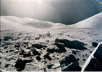 Panoramic view of the Lunar surface  Apollo 15  1971.