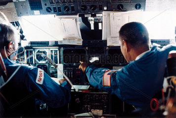 Space Shuttle flight deck  1980s.