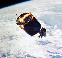 Recovery of the Westar 6 satellite by the Space Shuttle Discovery  1984.