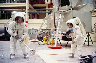 Apollo 11 astronauts Edwin Aldrin and Neil Armstrong  1969.