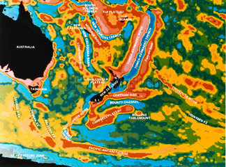 Computer processed map of part of the south-west Pacific  1978.