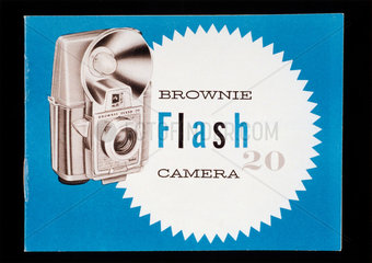 'Brownie Flash 20 camera'  illustration on box of Kodak camera  c 1959.