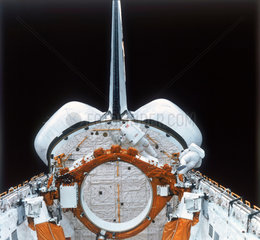 Space Shuttle astronauts on EVA  1980s.