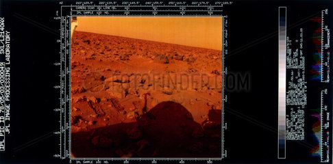 Martian landscape from the Viking 2 Lander  1976.